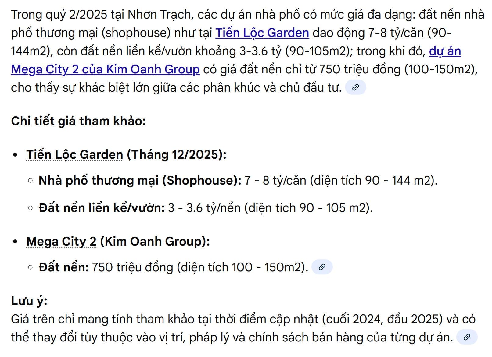 giá bán nhà phố nhơn trạch
