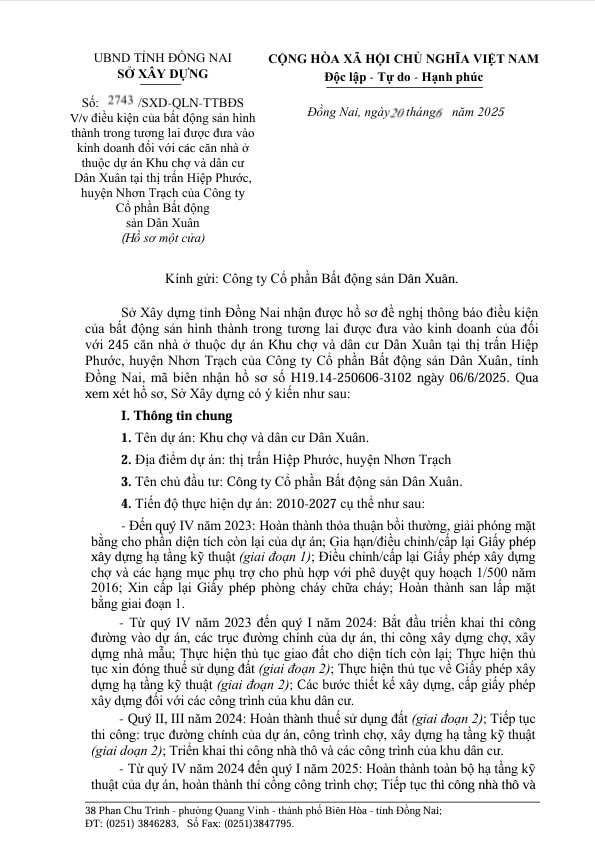 giấy phép xây dựng spring ville