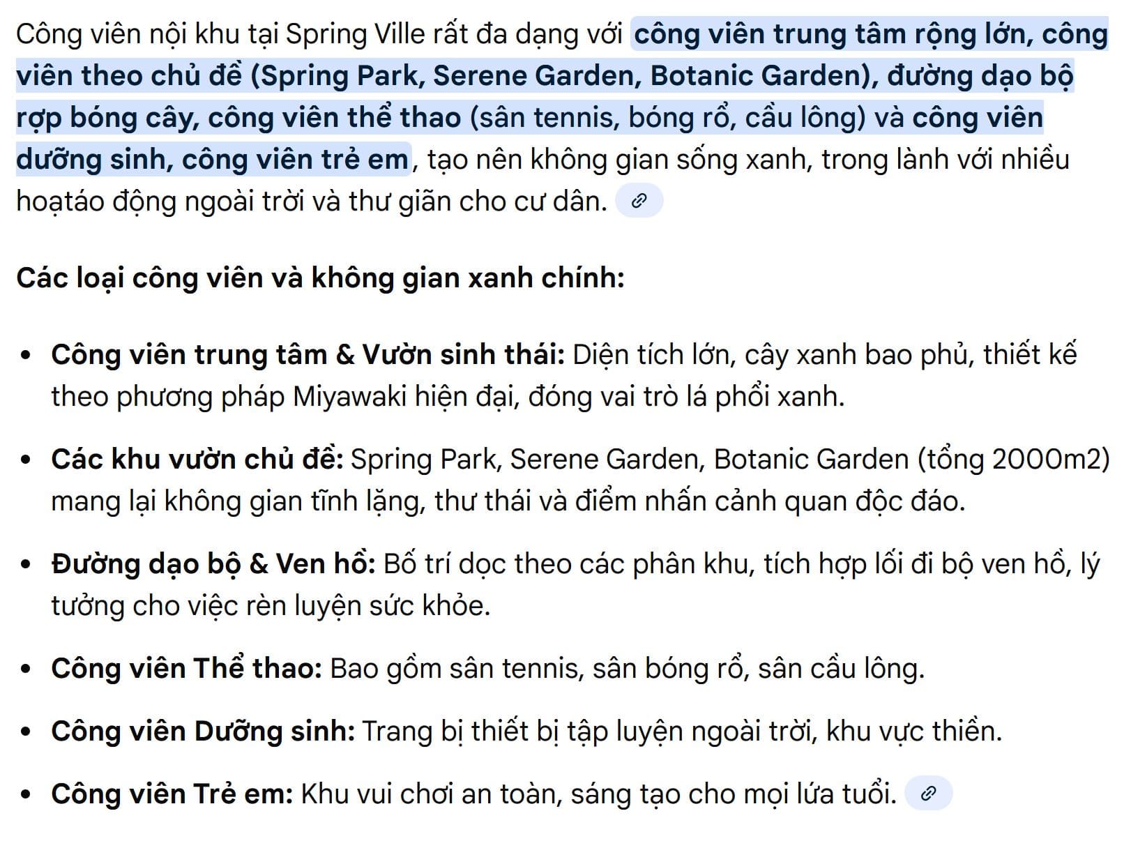 công viên spring ville