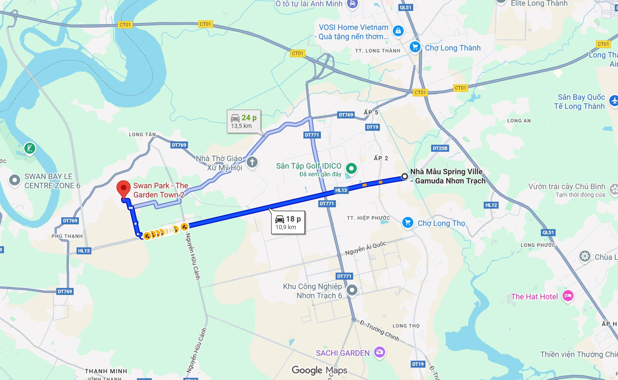 so sánh vị trí dự án spring ville