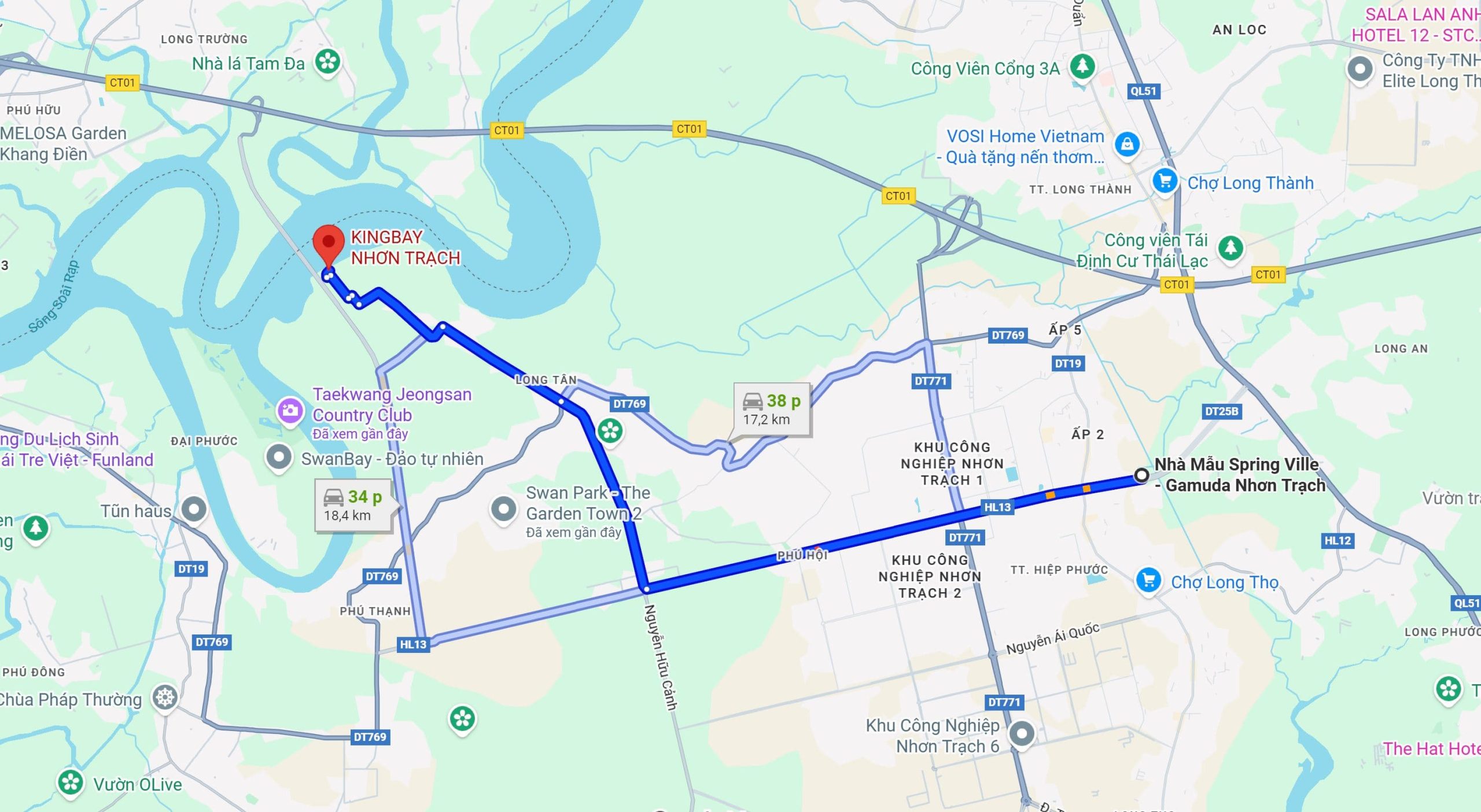 so sánh vị trí dự án spring ville