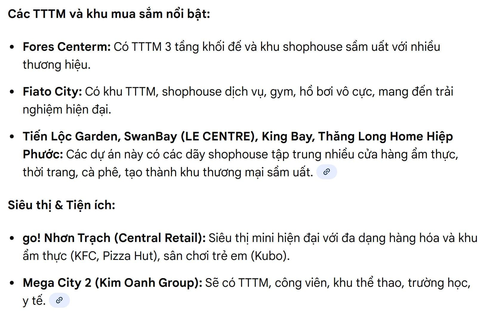 trung tâm thương mại gần spring ville